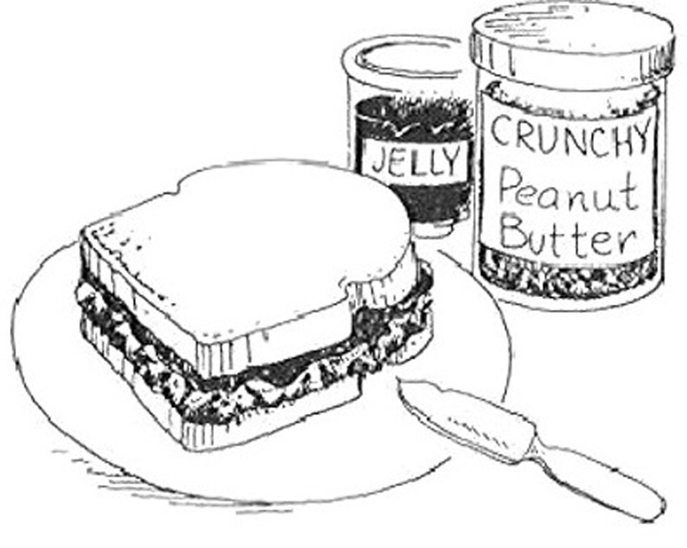 Sweet peanut butter and jelly sandwich