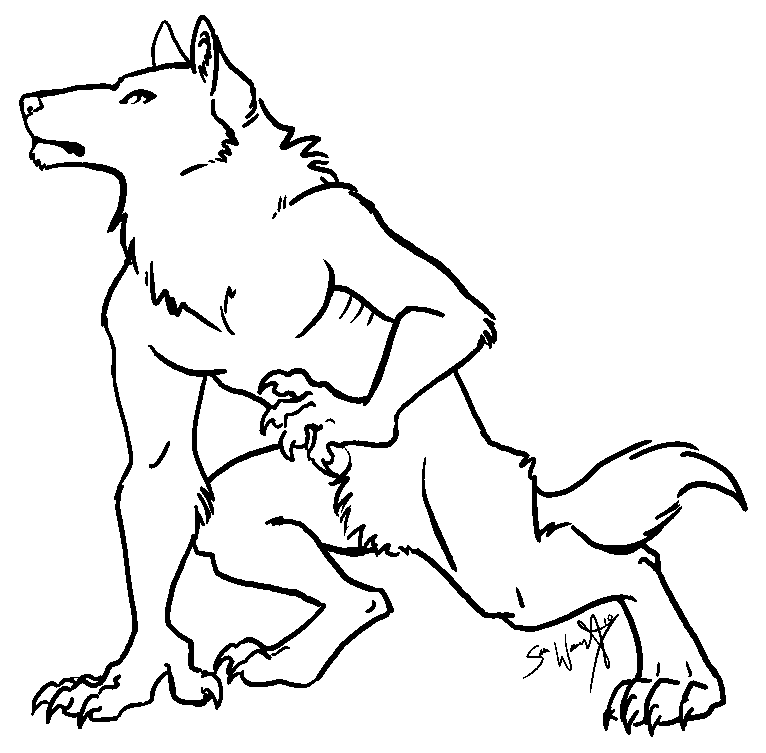 Werewolf motivator Line-art by Farumir on deviantART
