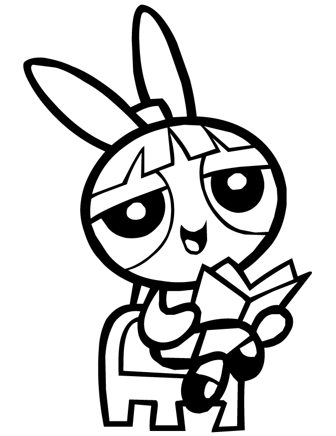 Powerpuff Girls Blossom Reads School Book Coloring Page | Free ...