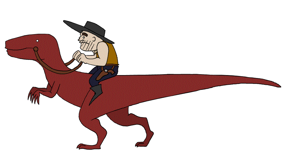 animation dinosaurs cowboys walk cycle uarts allosaurus cairgood •