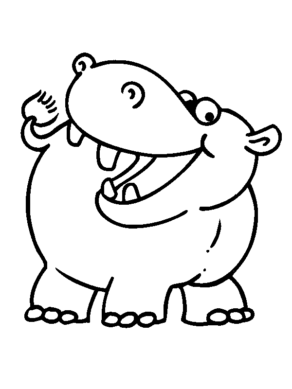 Hippo For Little Children Coloring Pages Free Printable Coloring ...