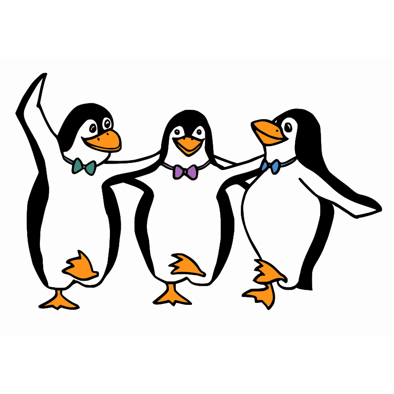 Clipart - Dancing Penguins