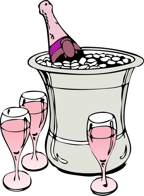 champagne on ice - vector Clip Art
