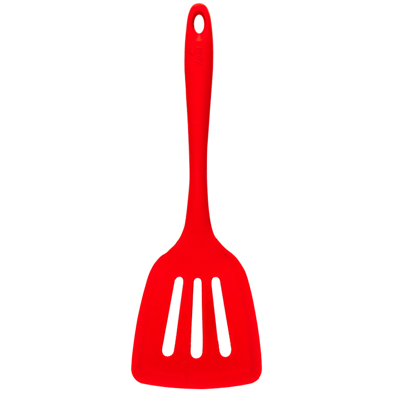 Zeal Kitchen Red Silicone Cooks Slotted Turner Essential Cooking ...