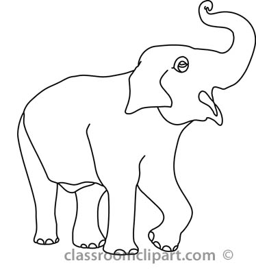 Animals : elephant_sun_background_outline : Classroom Clipart