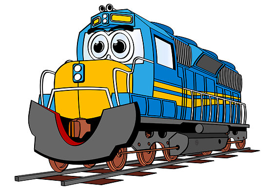 Blue Train Engine Cartoon" Posters by Graphxpro | Redbubble