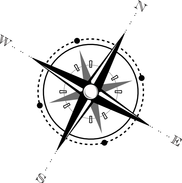 Black And White Compass clip art - vector clip art online, royalty ...