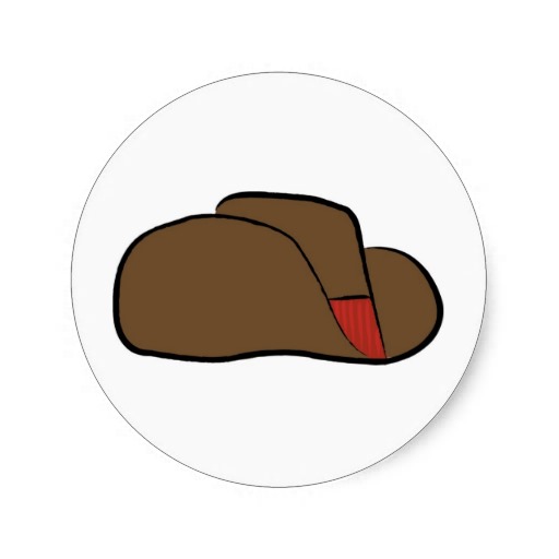 Cartoon Cowboy Hat Round Stickers | Zazzle