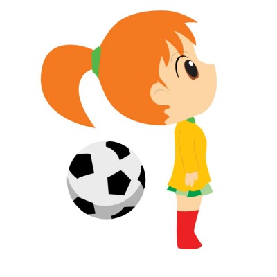 Little Girl Playing Soccer Wall Decal by Kowalla