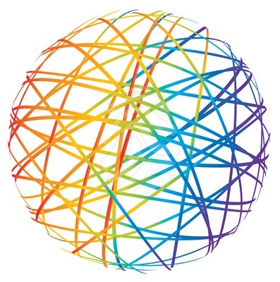 abstract sphere from color lines - clipart #