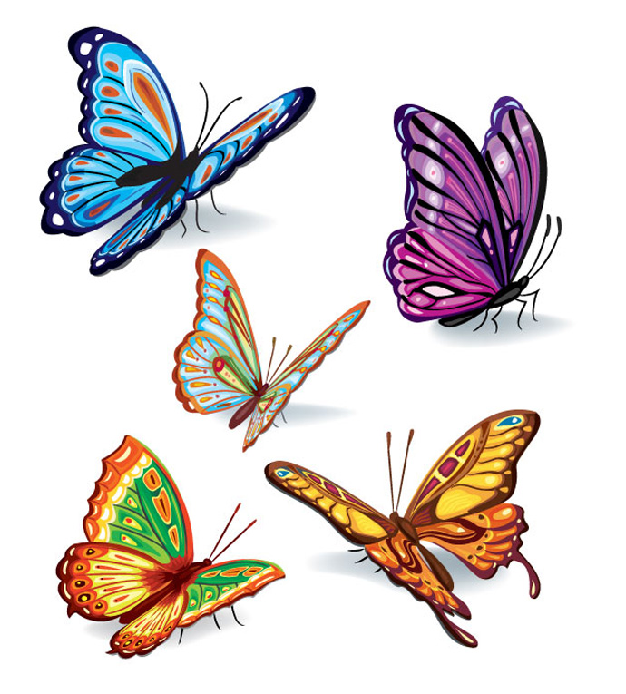 free colorful butterfly clipart - photo #3