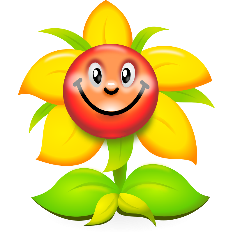 Clipart - Funny Yellow Flower Character - superb production quality