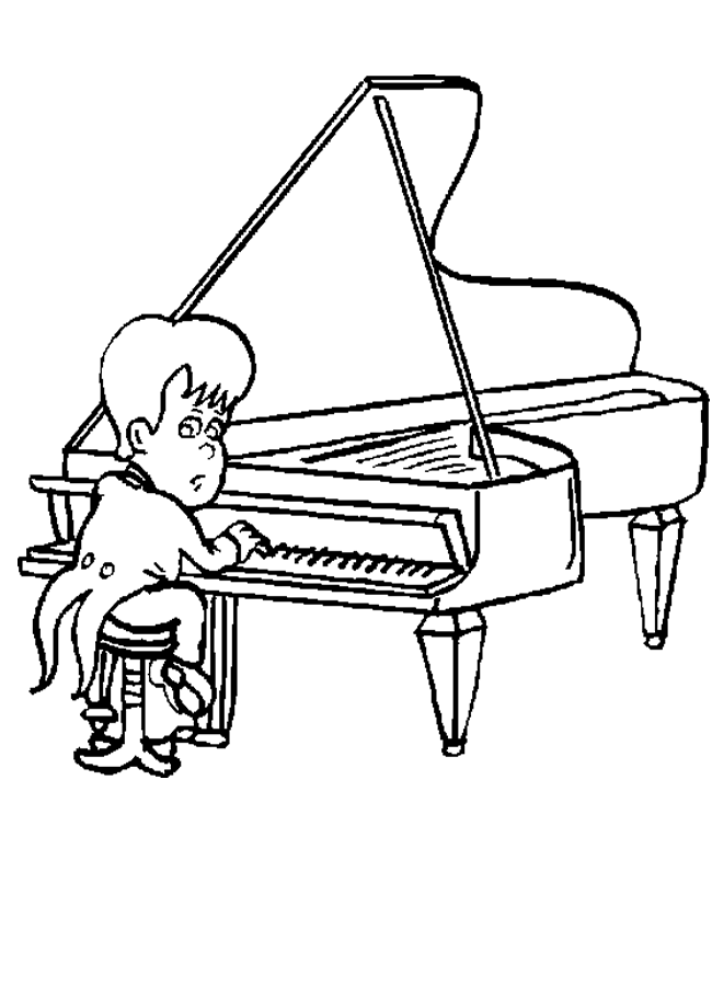 Piano Player Coloring Sheet
