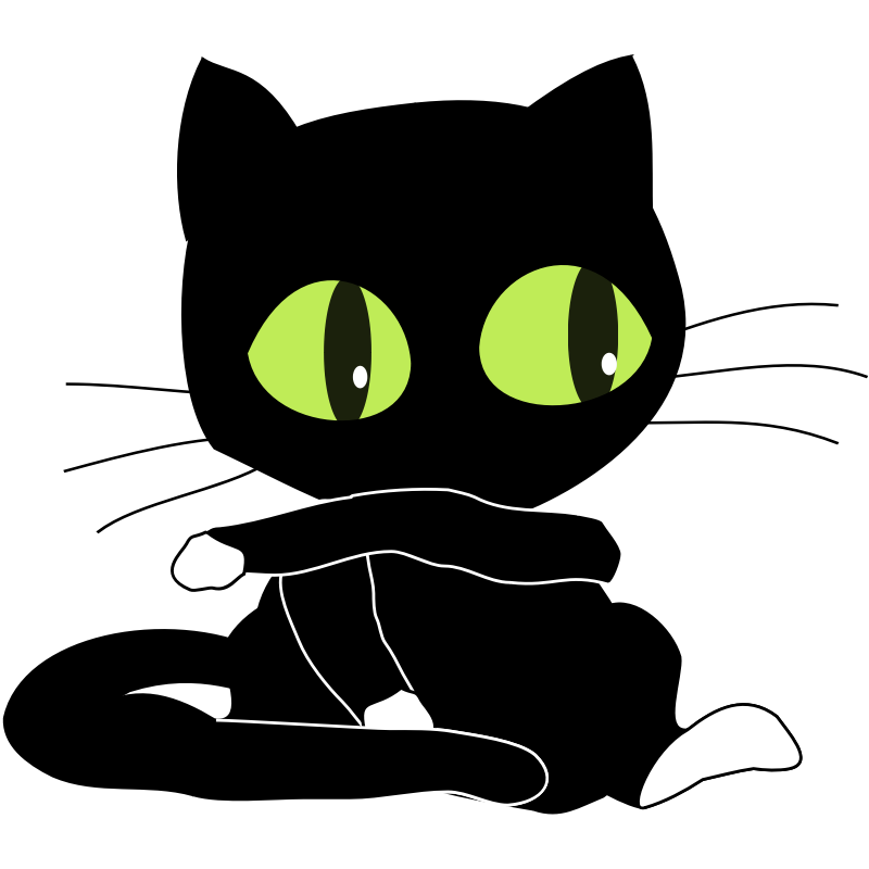 Clipart - BlackCat with White Sockets