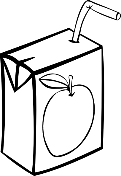 Apple Juice Box (b And W) clip art - vector clip art online ...
