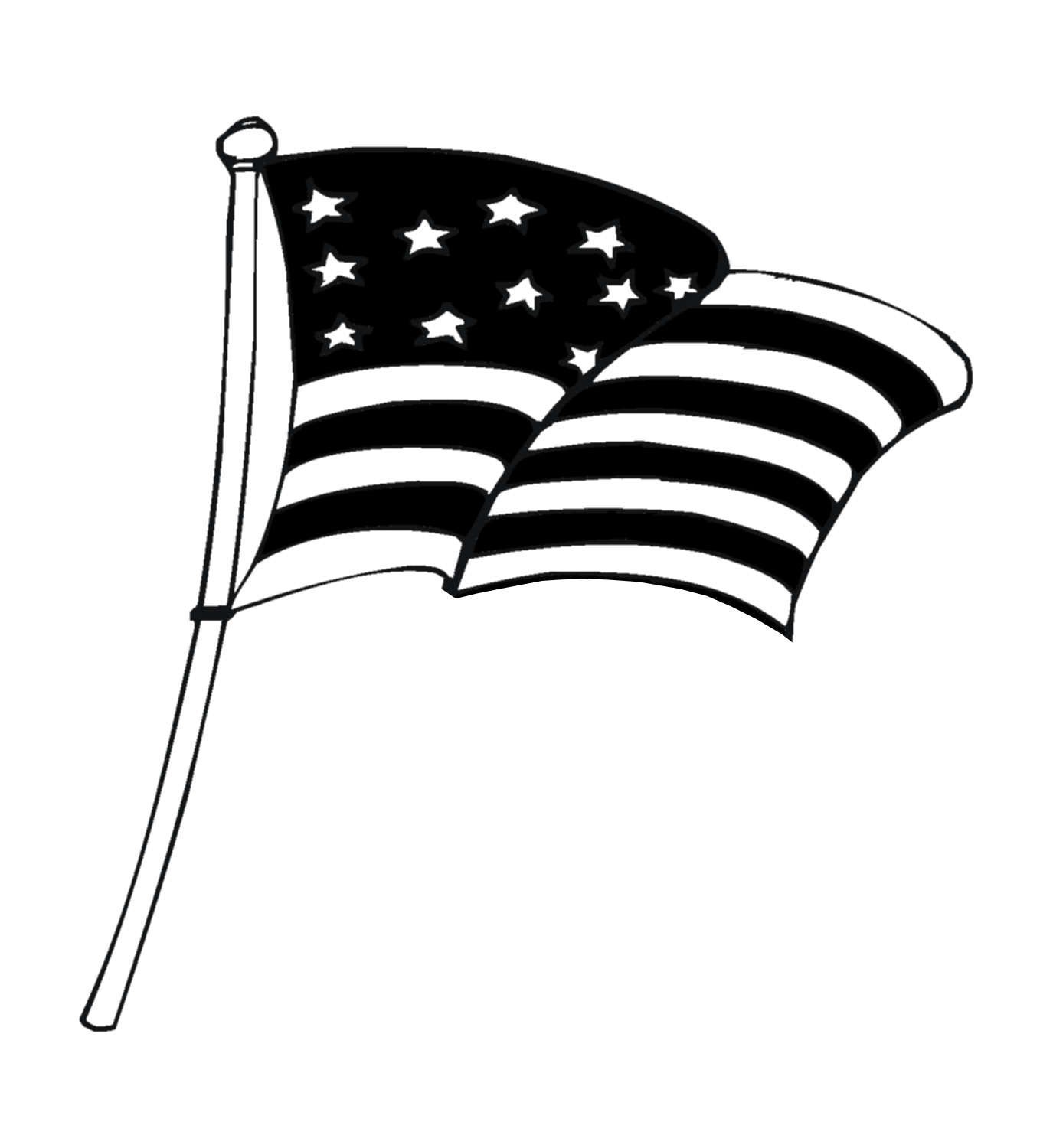 flag clipart black and white - photo #4