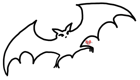 Outline Bat Clipart, Echo's Free Halloween Clipart of Cartoon Bat ...