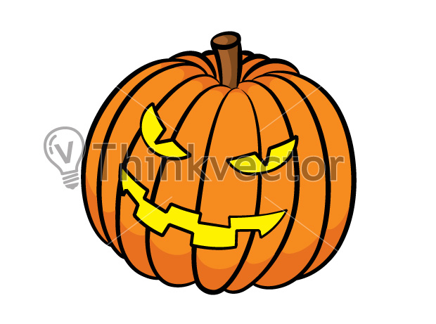 Halloween Pumpkin Cartoon - Think Vector