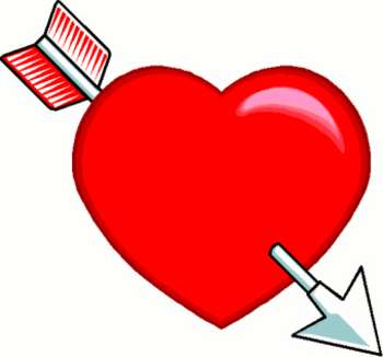 Free Valentine Clipart Picture of a Large, Red Heart with an Arrow ...