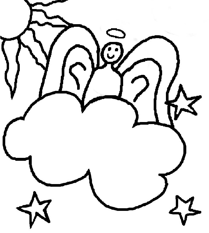 Angel Coloring Pages Angel With Halo Outline Lilastar Angel ...