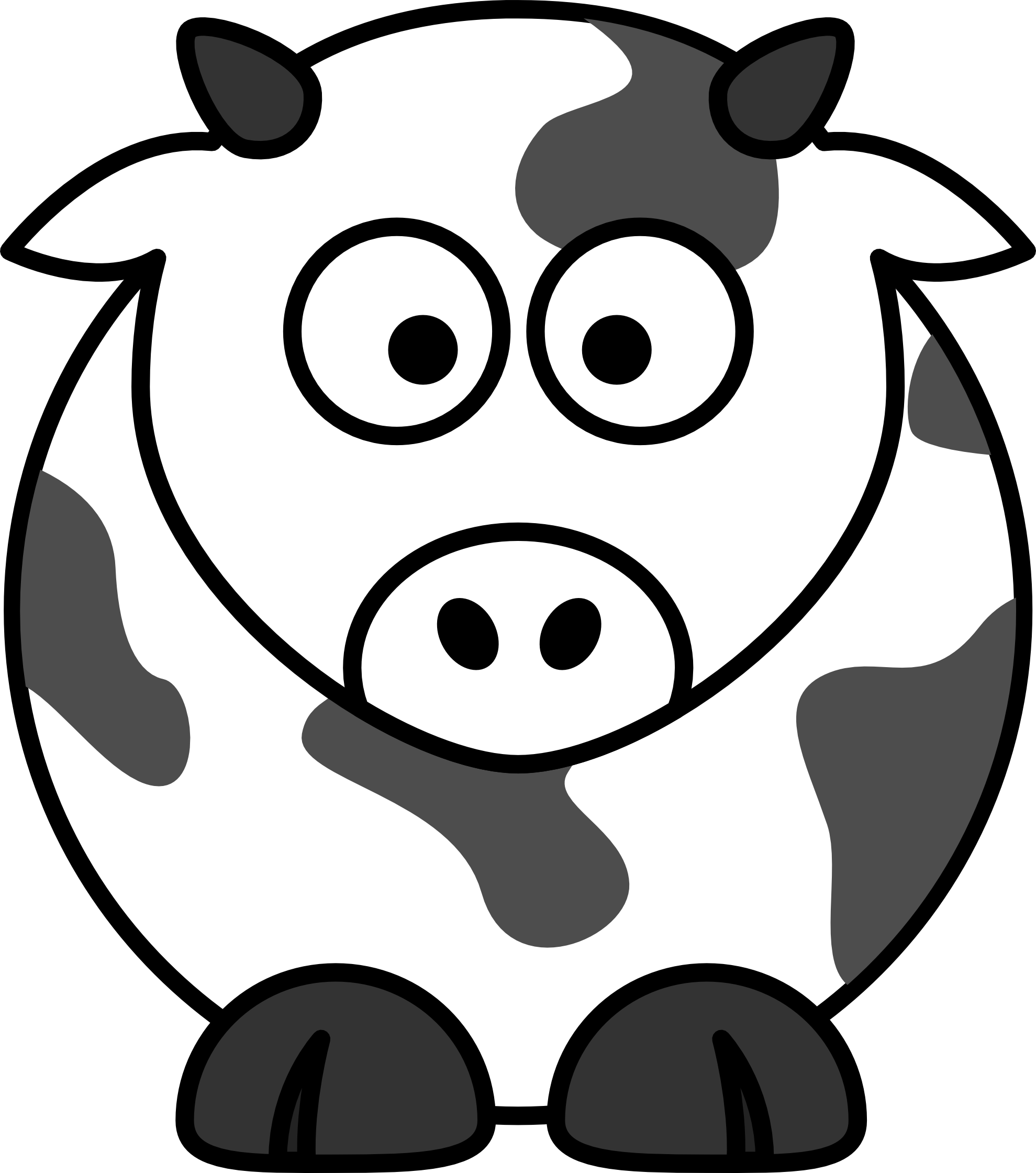 clipartist.net » Clip Art » cow black white line super duper SVG