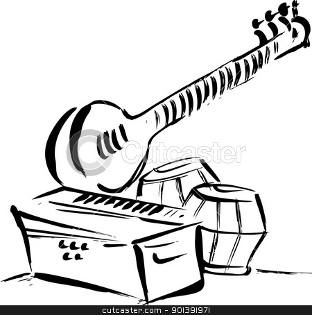 Eastern classical instruments stock vector