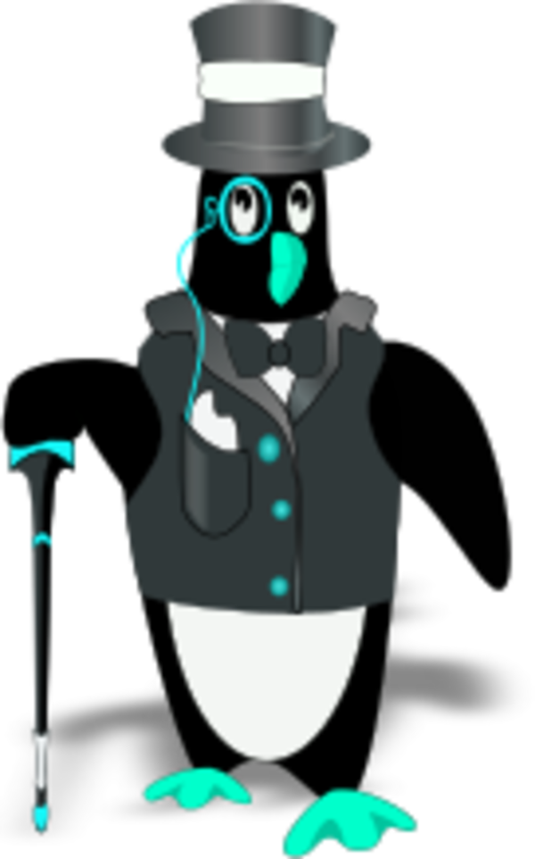 Penguin Wearing Tux 1 Vector Clip Art