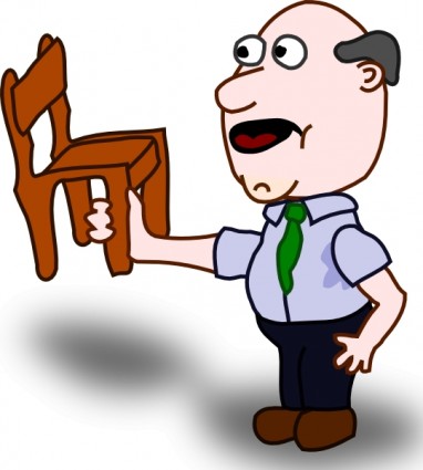 Fatman Holding A Chair clip art Free vector in Open office drawing ...