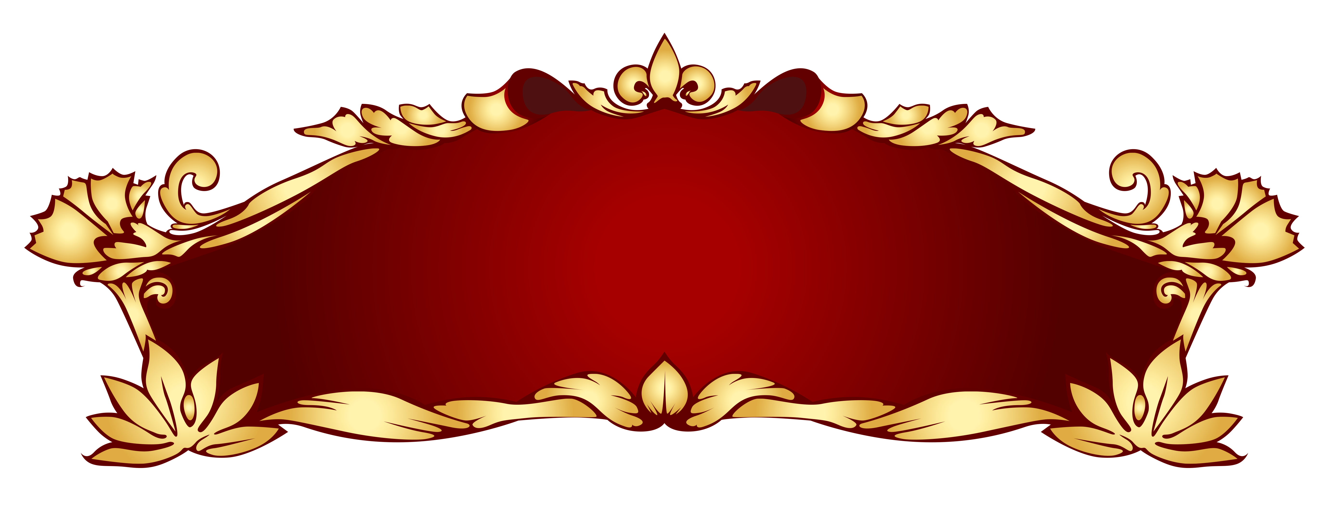 Transparent Red Deco Banner PNG Picture