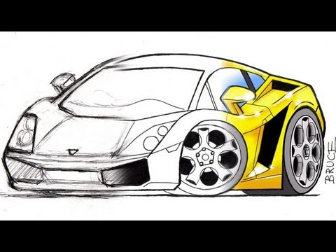 Car Cartoon Processes - From Sketches to Finals - YouTube