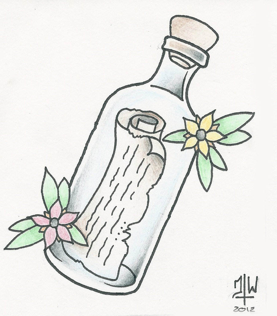 message-in-a-bottle-tattoo- ...