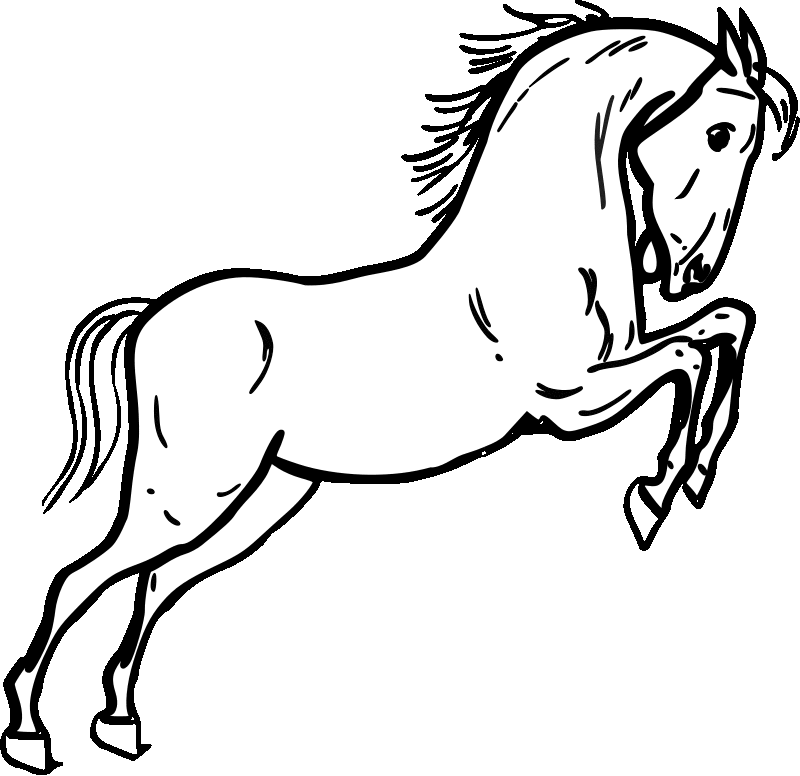 coloring pages of horses jumping