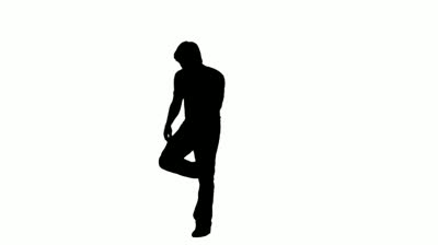 A Silhouette Man Is Dancing Against A White Background Stock ...
