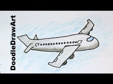 How To Draw a Cartoon Airplane - Easy Drawing Lesson for Kids ...