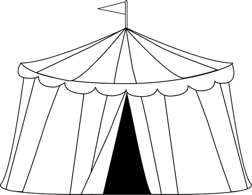 carnival clip art | ... Circus Tent Clip Art Image - black and ...