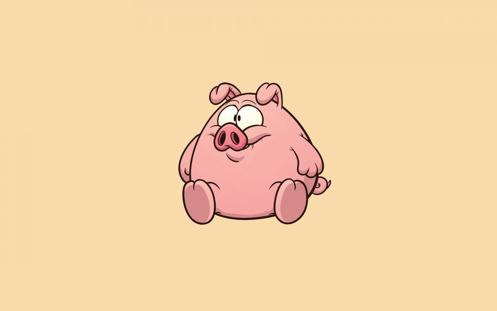 pink pig, funny, art, cartoon, minimalist wallpaper, background
