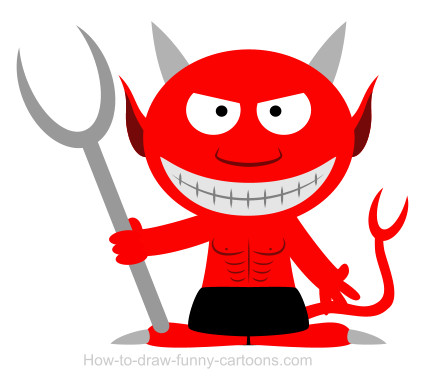 Drawing a devil cartoon