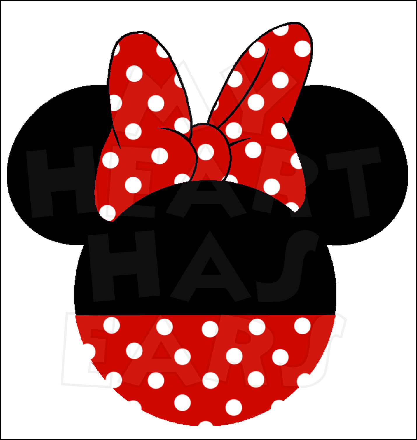 Minnie Mouse Black and White Clipart