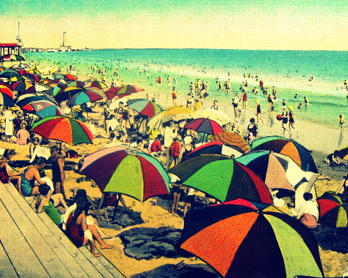 Beach decor umbrella art umbrella print photograph by VintageBeach