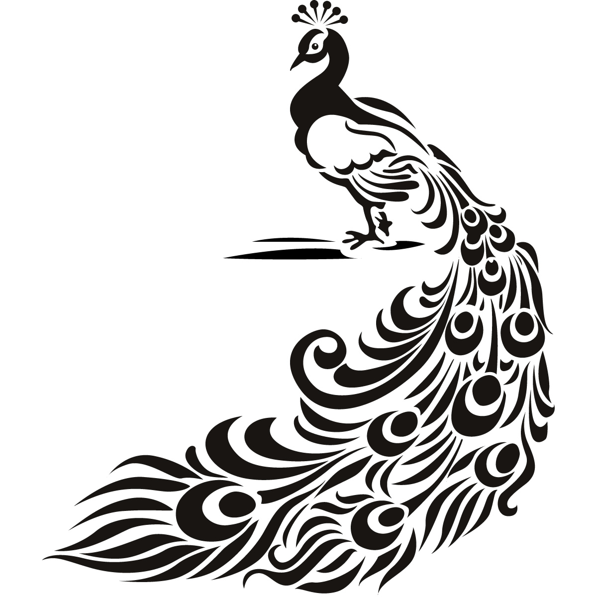 Peacock Bird Animal Wall Art Stickers Wall Decal Transfers | eBay