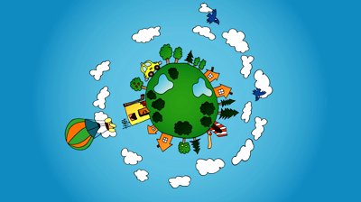 Little Green Cartoon Style Rotating Planet Stock Footage Video ...