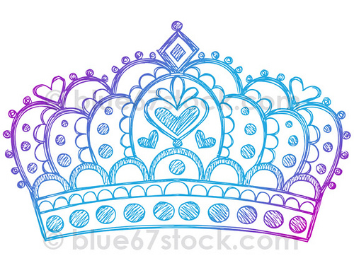 Group of: Hand-Drawn Sketchy Princess Tiara Crown Doodle Drawing ...