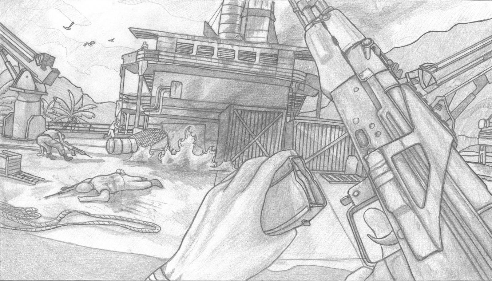 VonMalegowski : Far Cry 3 First Person Drawing: