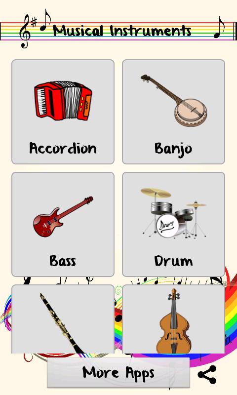 Music Instruments Names - Cliparts.co