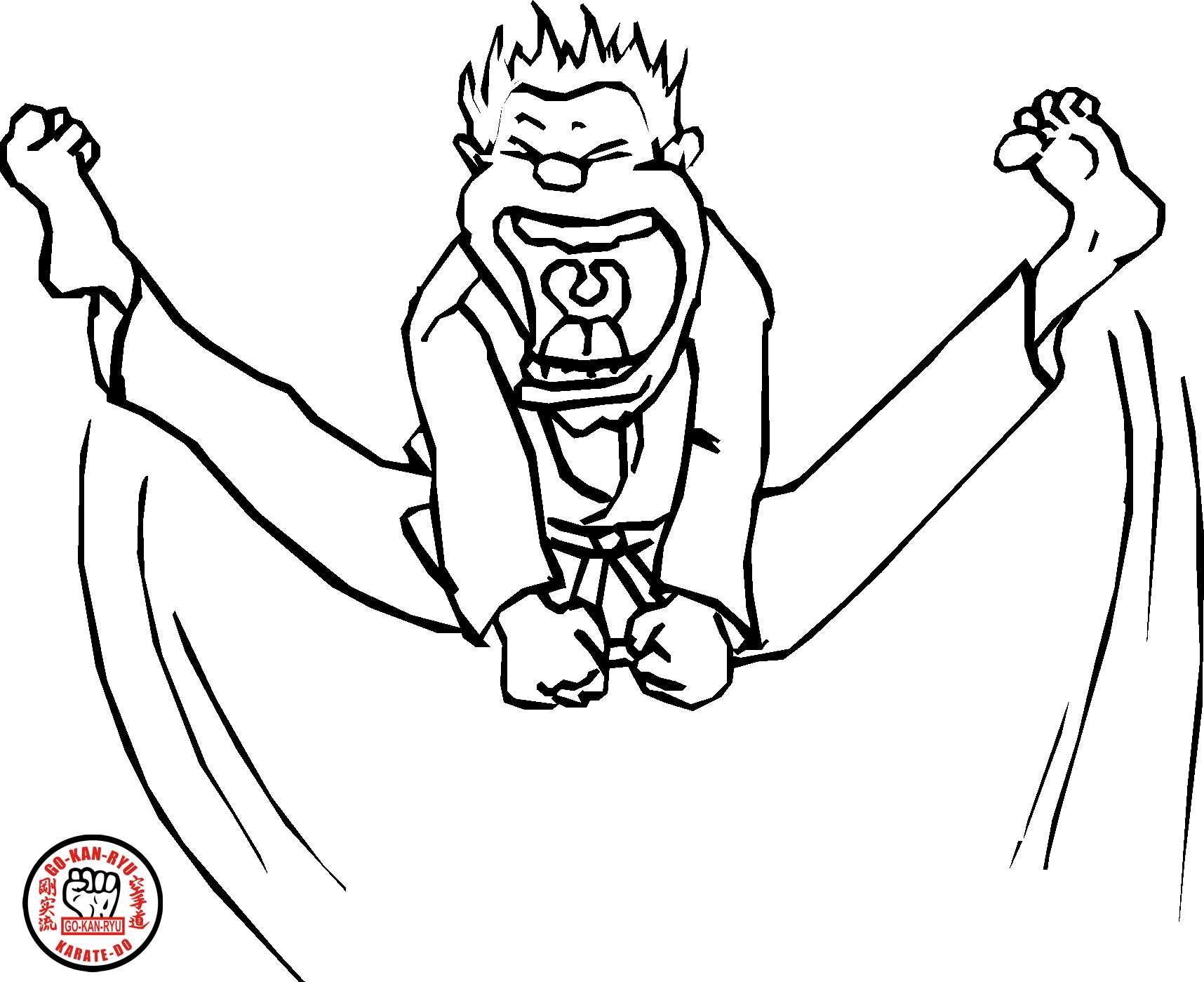 Free coloring pages of karate
