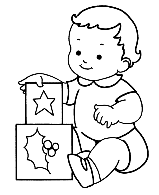 Learning Years: Christmas Coloring Pages - Baby with presents ...