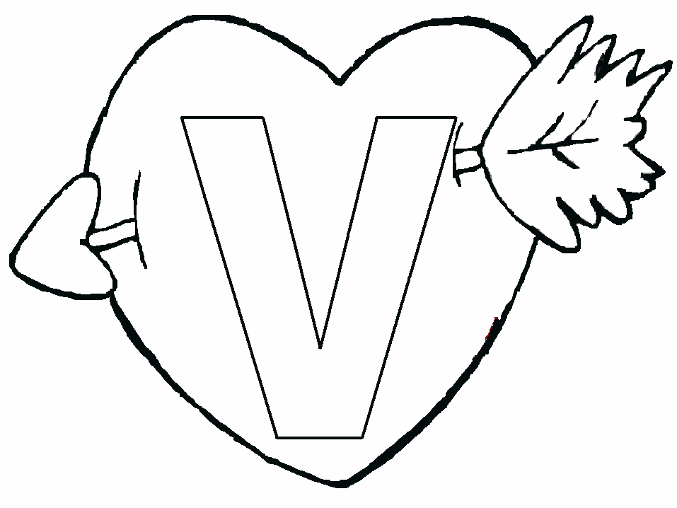 heart alphabet Colouring Pages