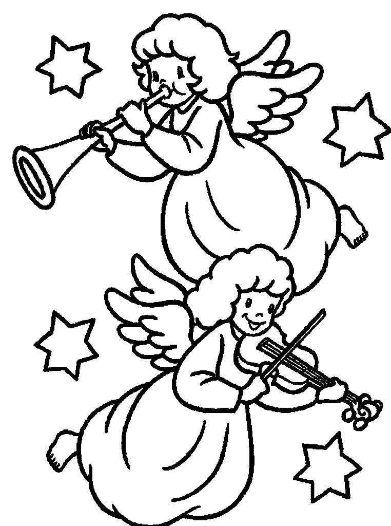 Download Christmas Angels Blowing Trumpet And Playing Violin ...