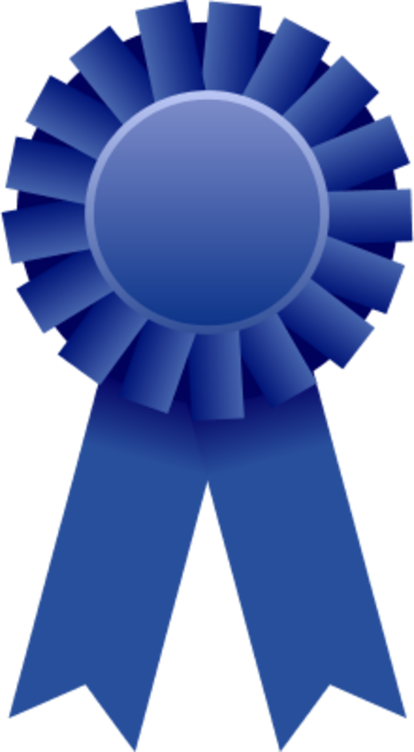 Award Ribbon Blue - vector Clip Art