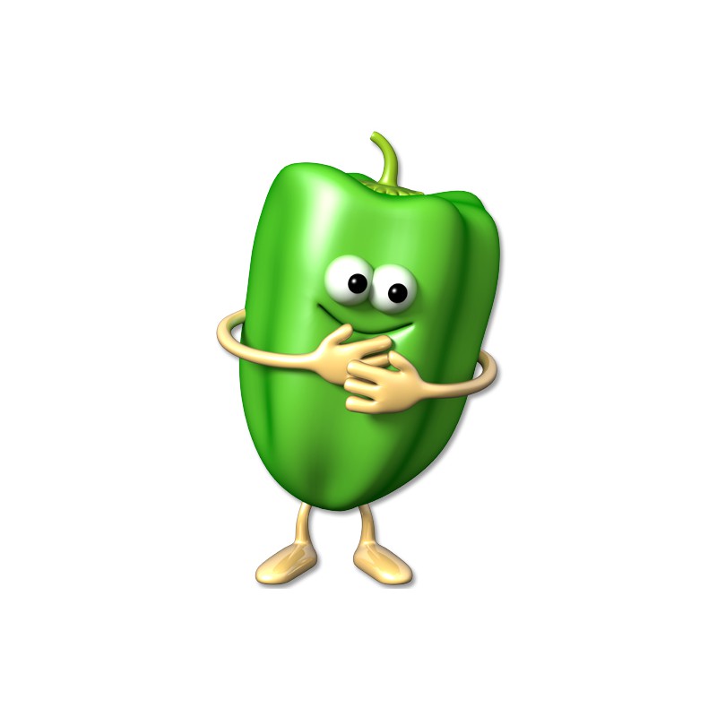 Funny Green Pepper Stickers, Fruits and Vegetables Kids Stickers ...